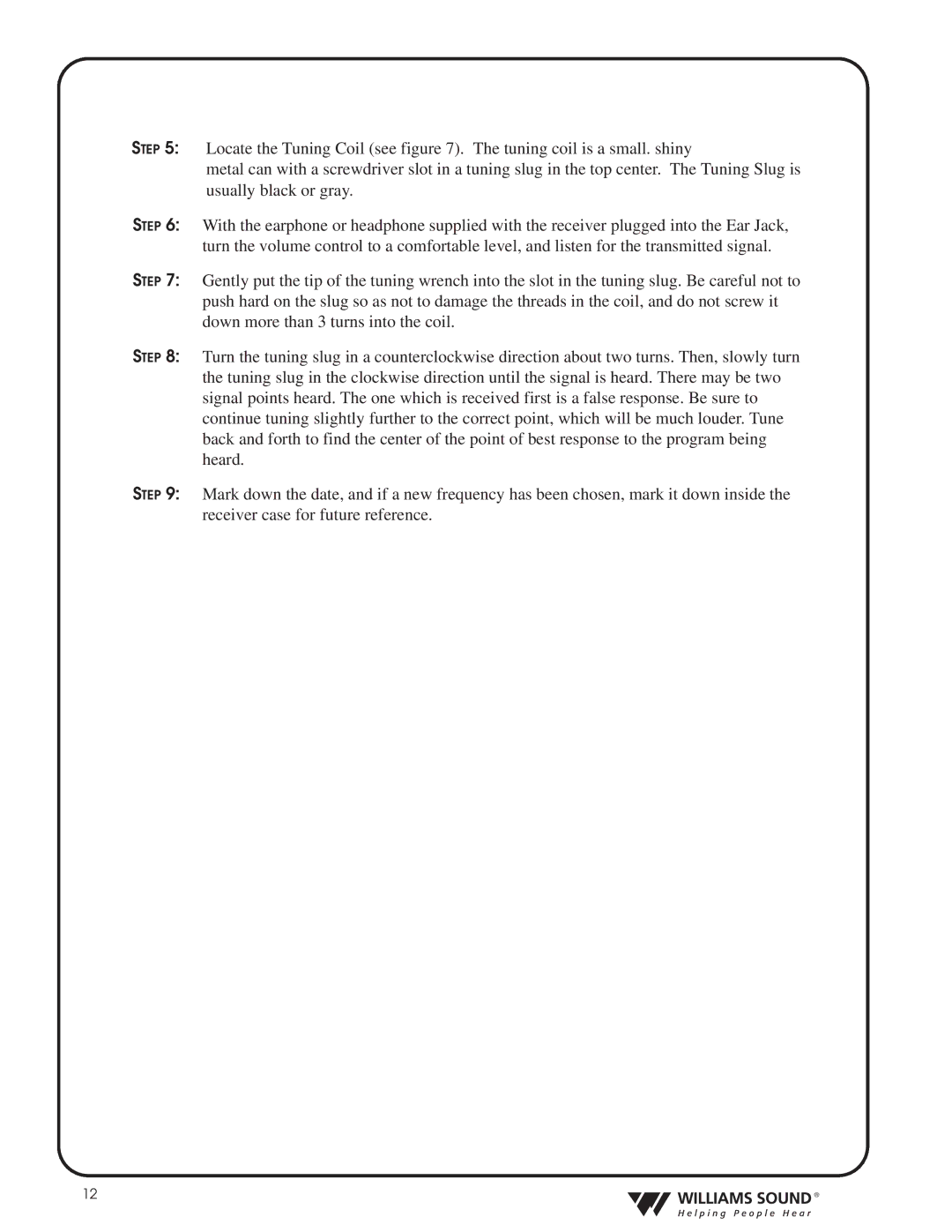 Williams Sound TGS PRO 720 system manual 