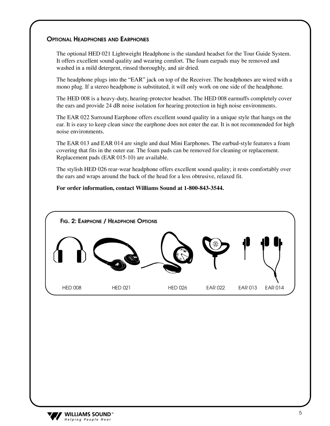 Williams Sound TGS PRO 720 system manual For order information, contact Williams Sound at 