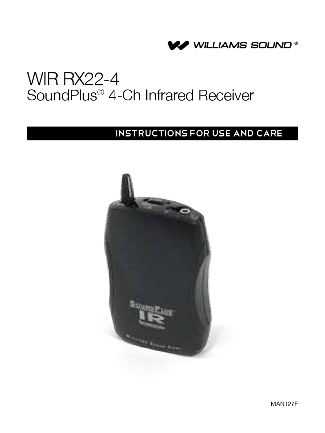 Williams Sound WIR RX22-4 manual 