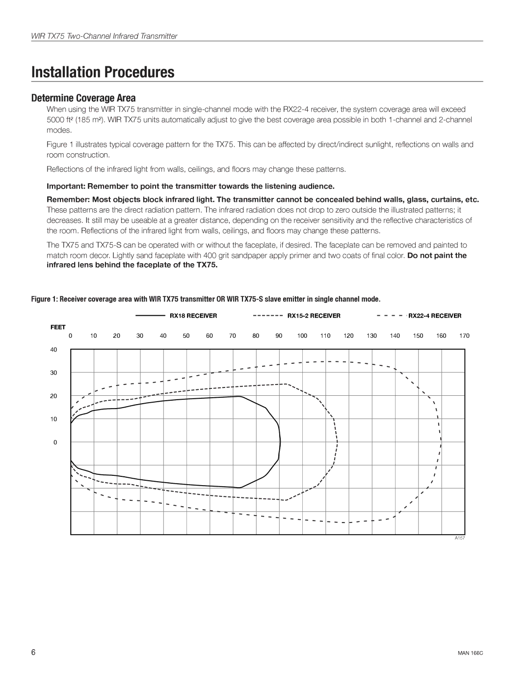 Williams Sound WIR TX75-S manual Installation Procedures, Determine Coverage Area 