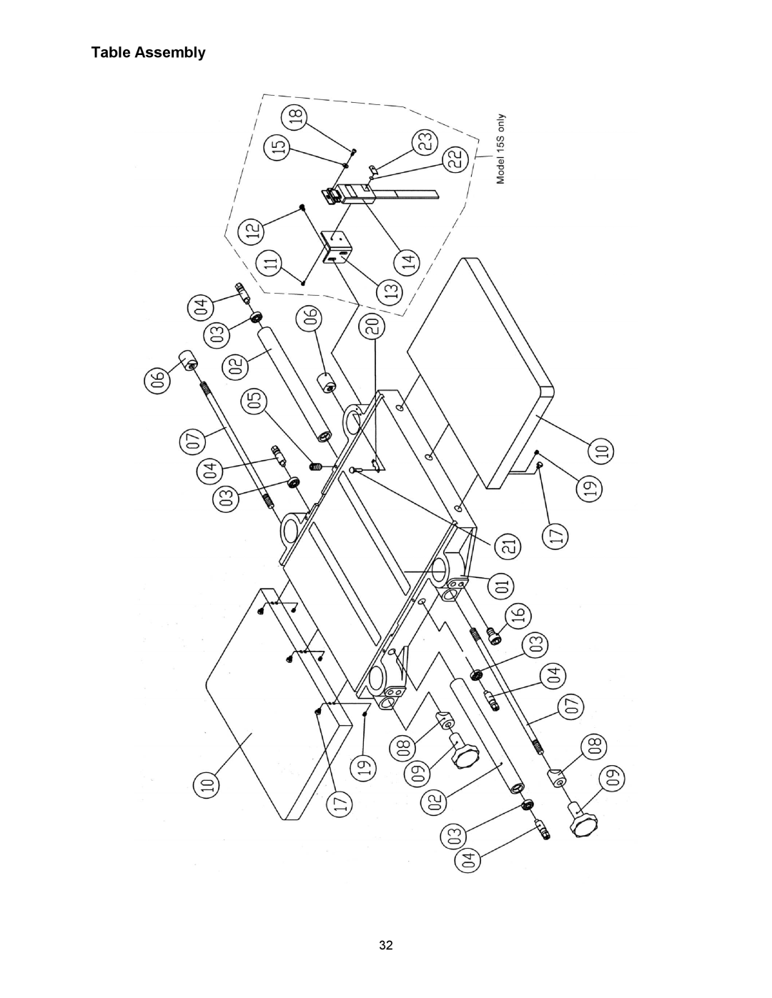 Wilton 15HH, 15S manual Table Assembly 