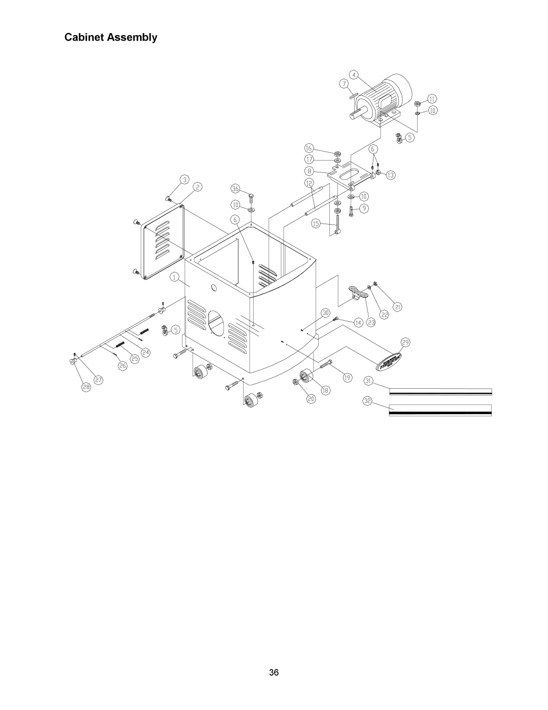 Wilton 15HH, 15S manual Cabinet Assembly 