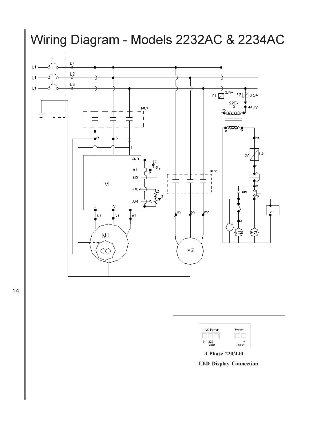 Wilton 2221VS manual Wiring Diagram Models 2232AC & 2234AC 