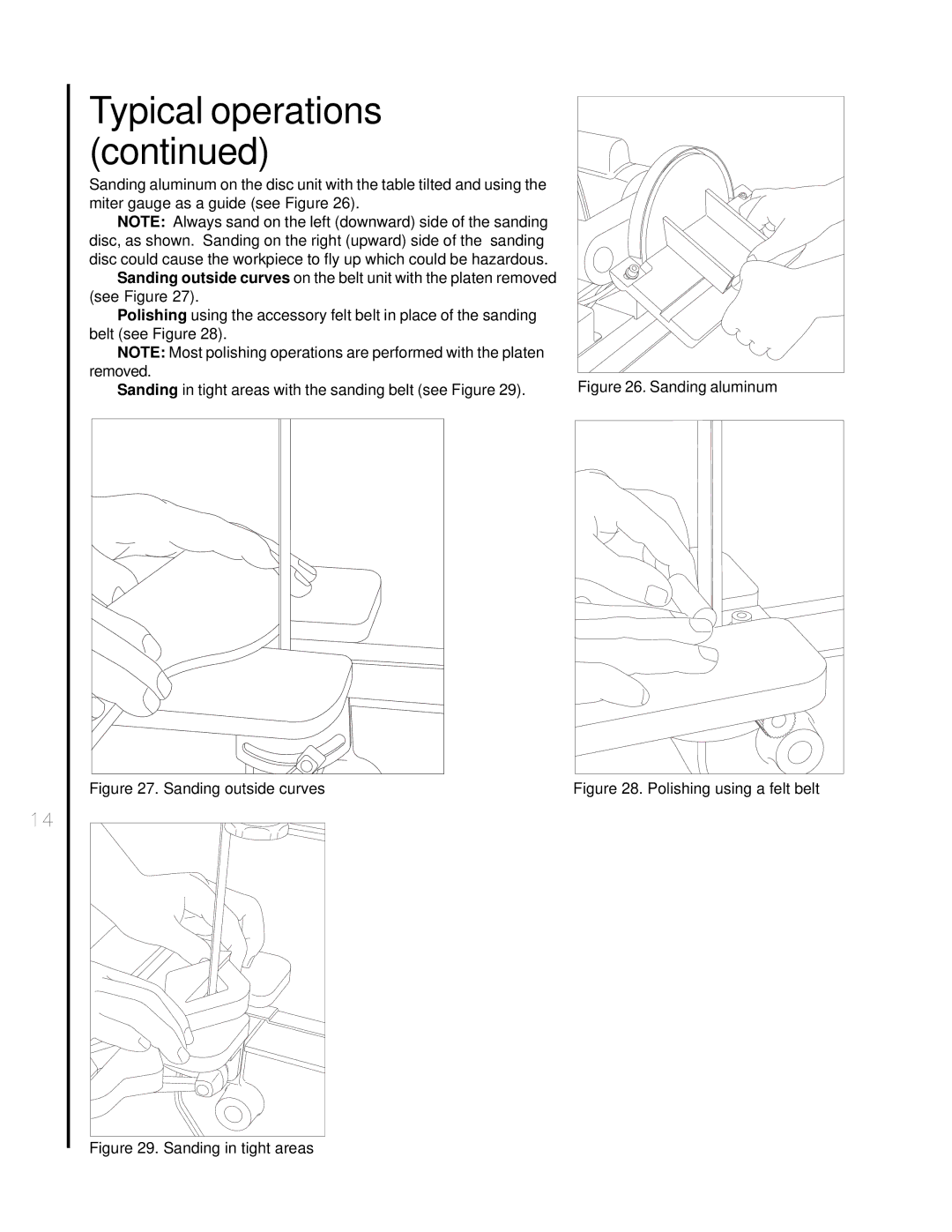 Wilton 4002 manual Sanding outside curves 