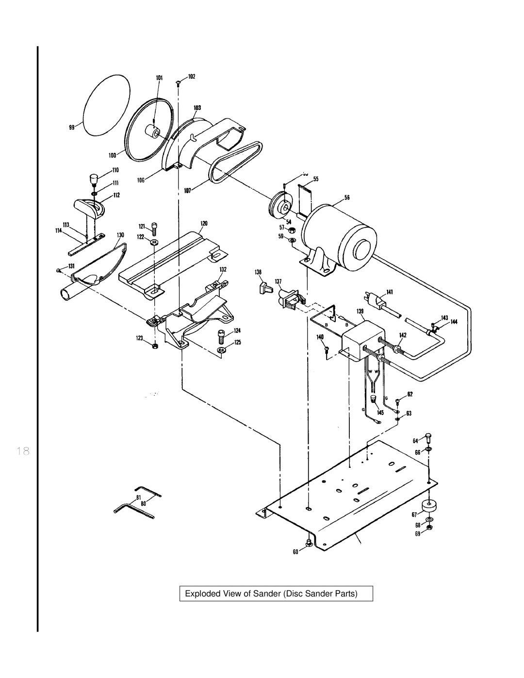 Wilton 4002 manual Exploded View of Sander Disc Sander Parts 