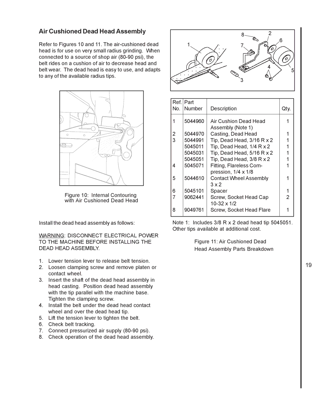 Wilton 4103, 4126AC, 4106 manual Air Cushioned Dead Head Assembly Parts Breakdown 