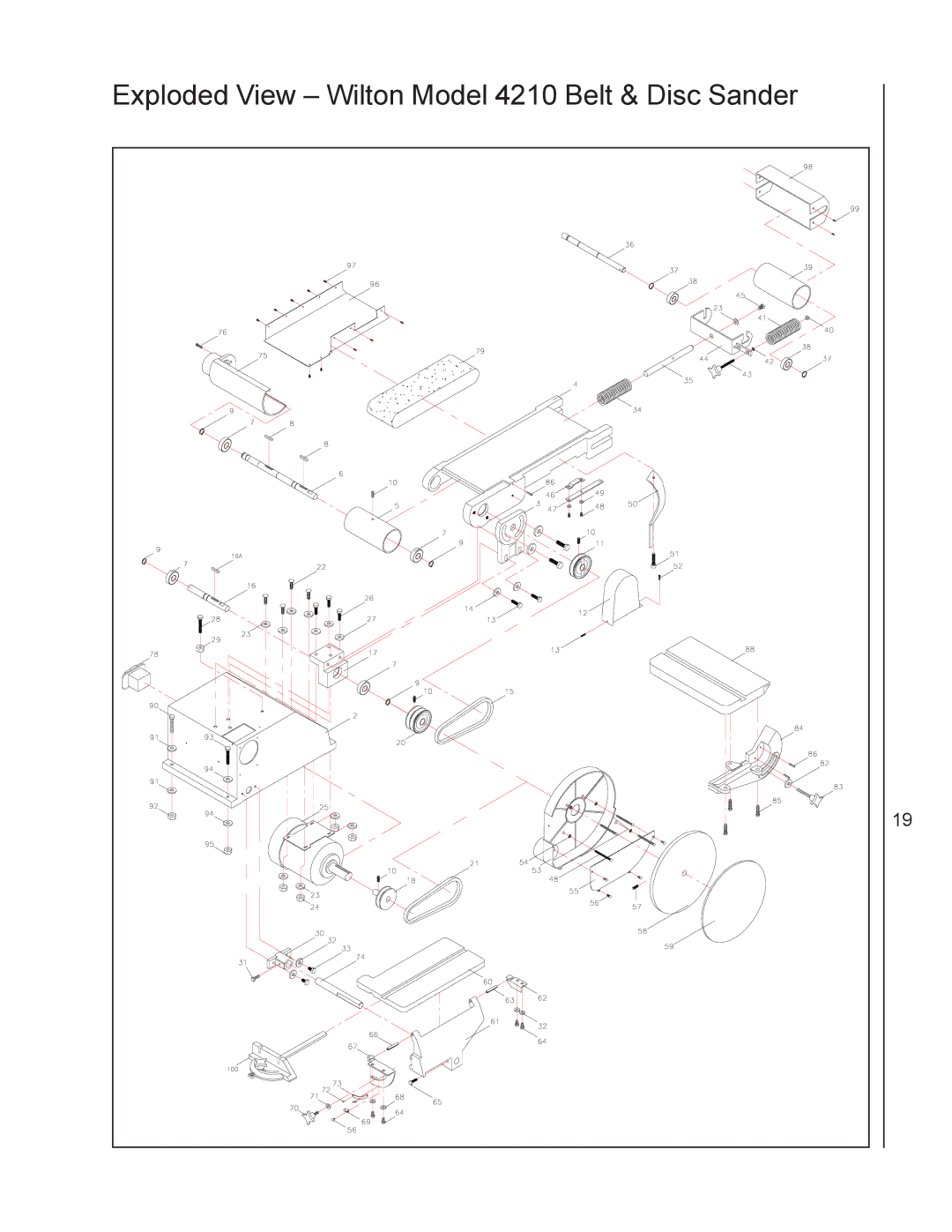 Wilton manual Exploded View Wilton Model 4210 Belt & Disc Sander 