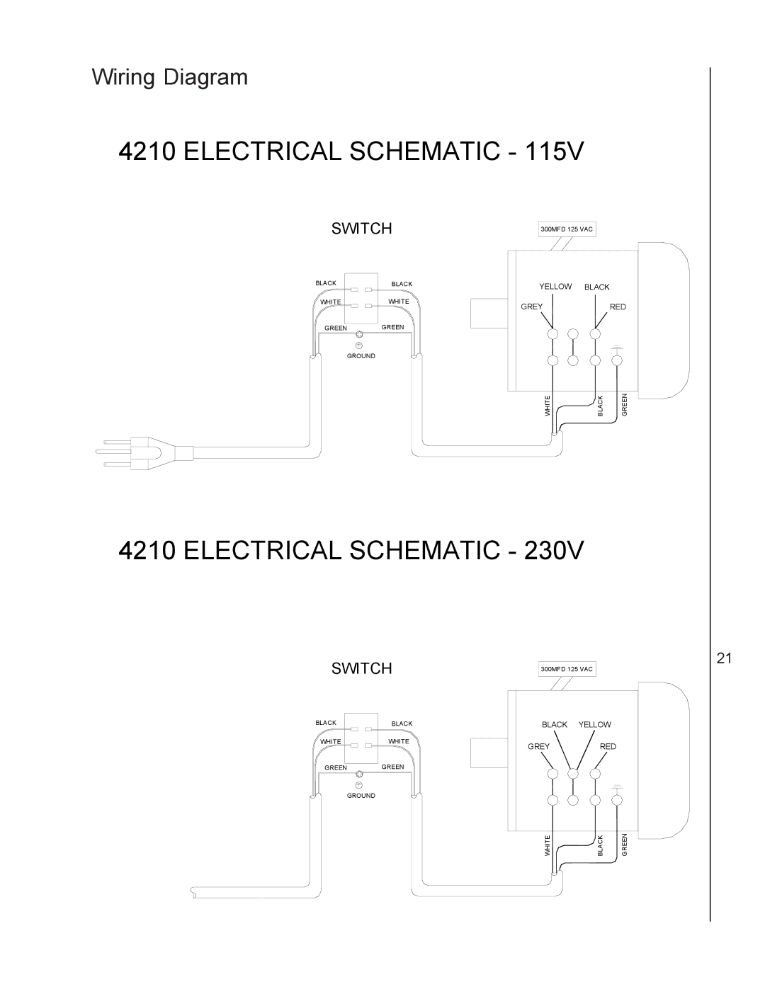 Wilton 4210 manual Electrical Schematic, Wiring Diagram 