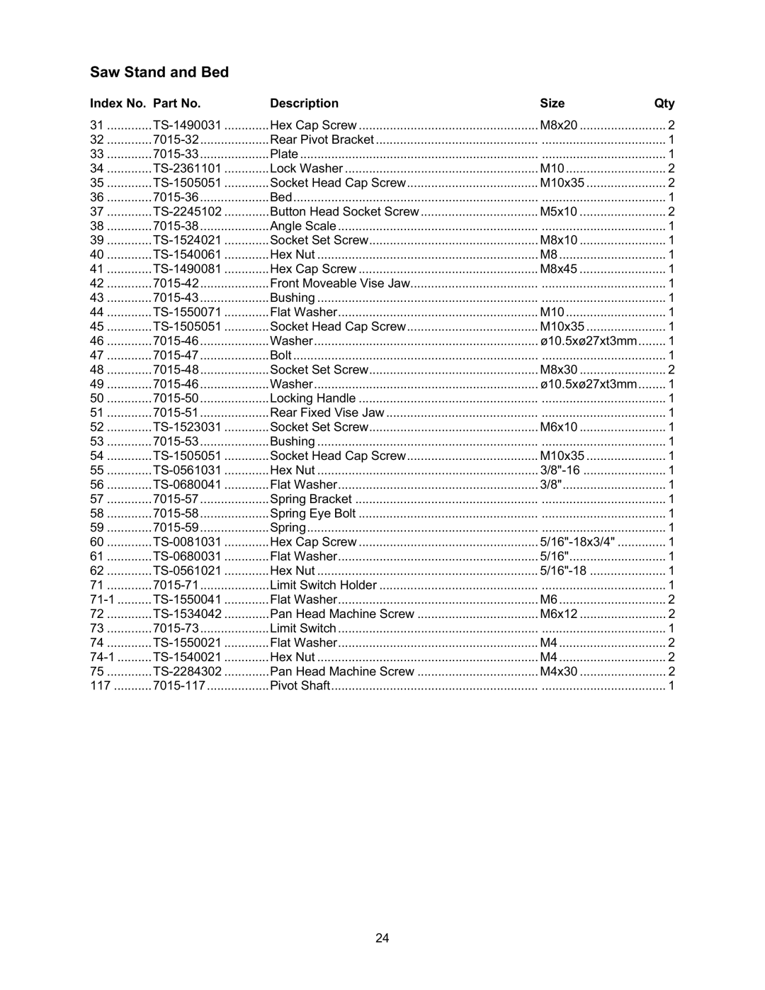 Wilton 7015 manual TS-1490031 