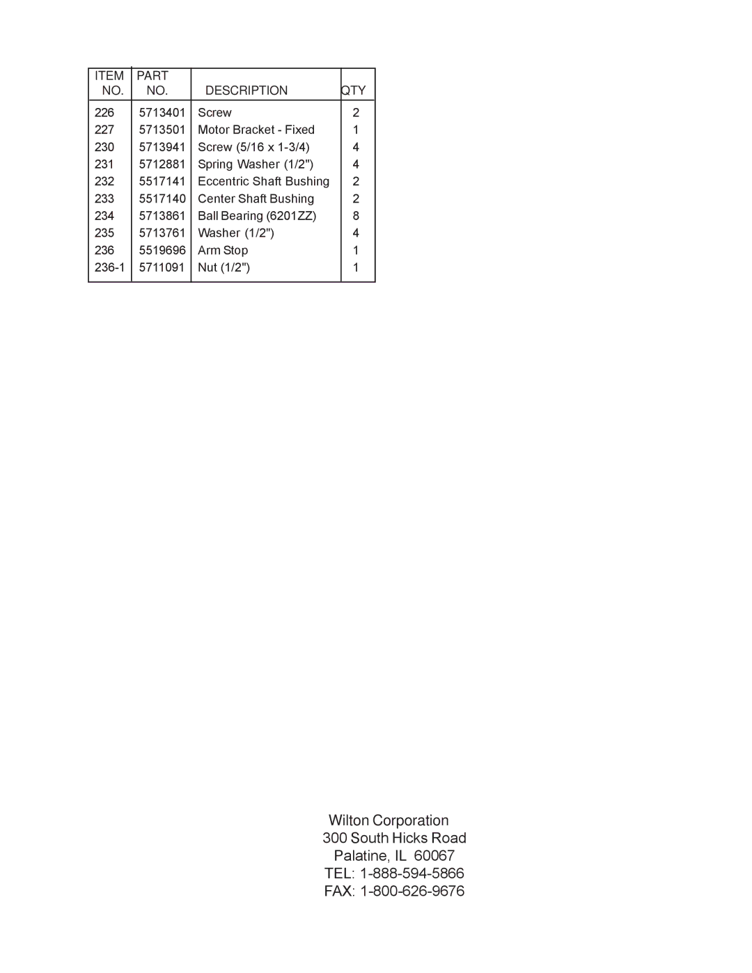 Wilton 7020/7040 manual Wilton Corporation 