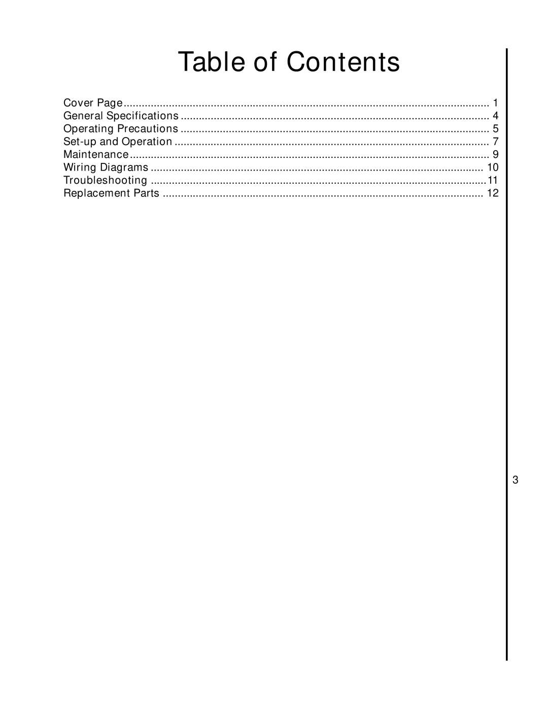 Wilton A3818, A5816, A5818, A3816 manual Table of Contents 