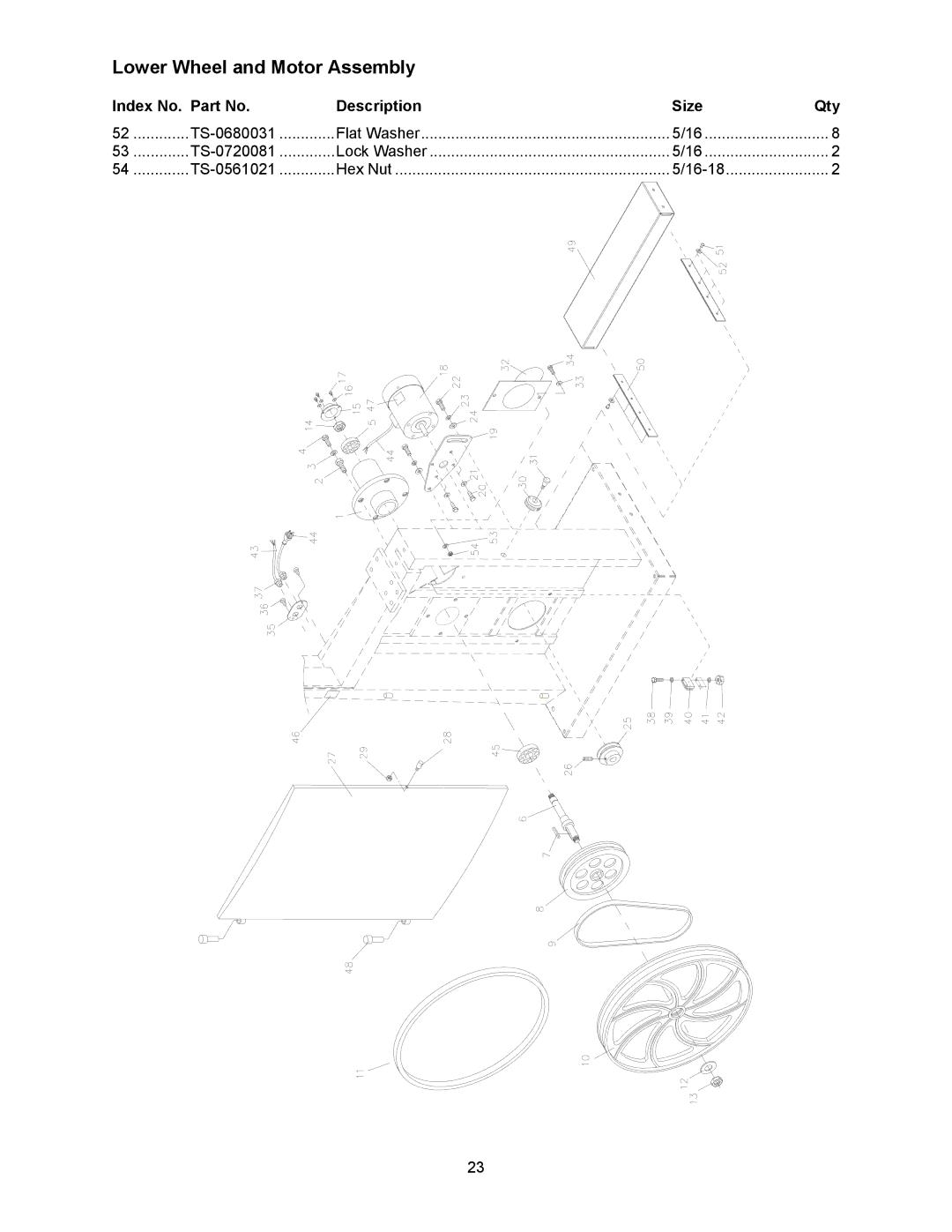 Wilton JWBS-16B manual Hex Nut 16-18 