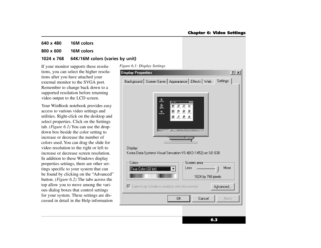 Winbook X2 manual 640 x 16M colors 800 x 1024 x 64K/16M colors varies by unit 