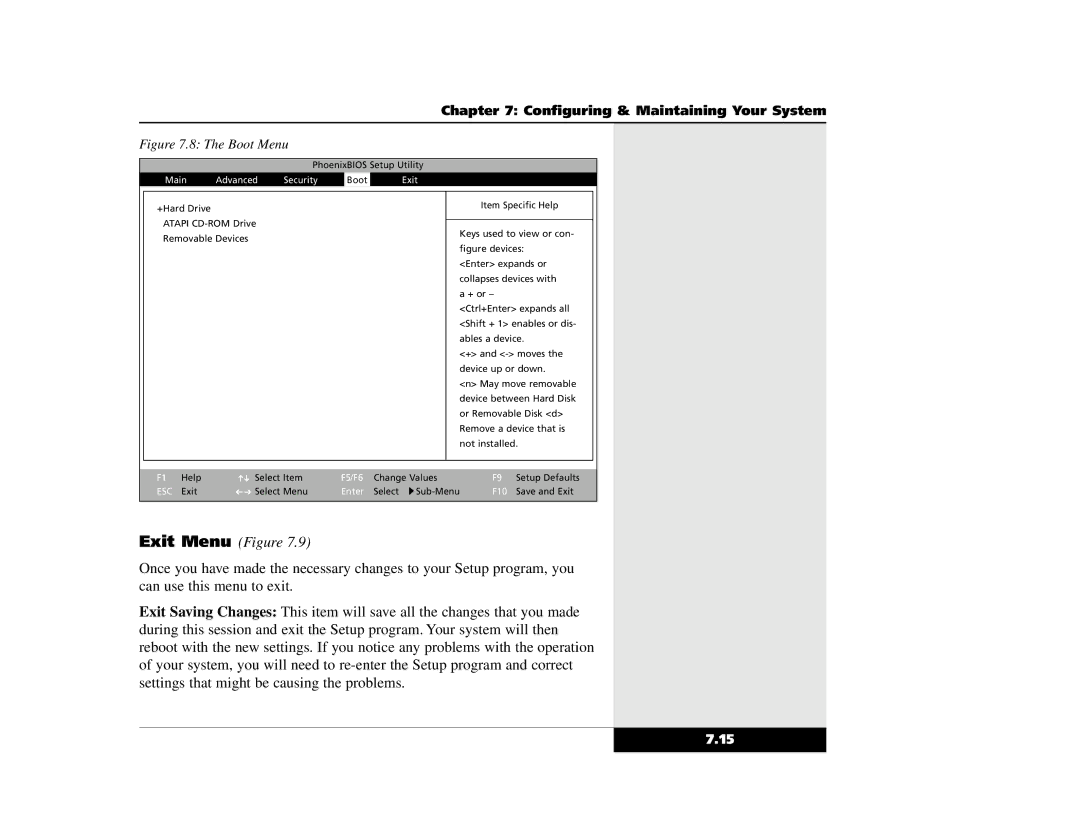 Winbook X2 manual Exit Menu Figure 