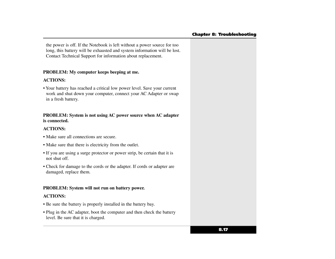 Winbook X2 manual Problem My computer keeps beeping at me 