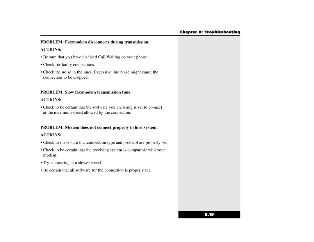 Winbook X2 manual Problem Fax/modem disconnects during transmission 