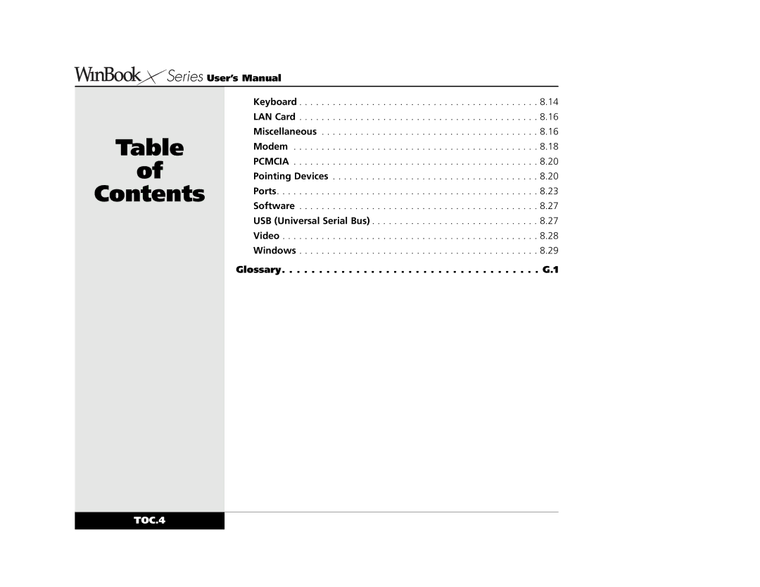Winbook X2 manual TOC.4 