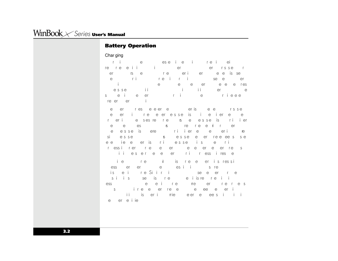 Winbook X2 manual Battery Operation 