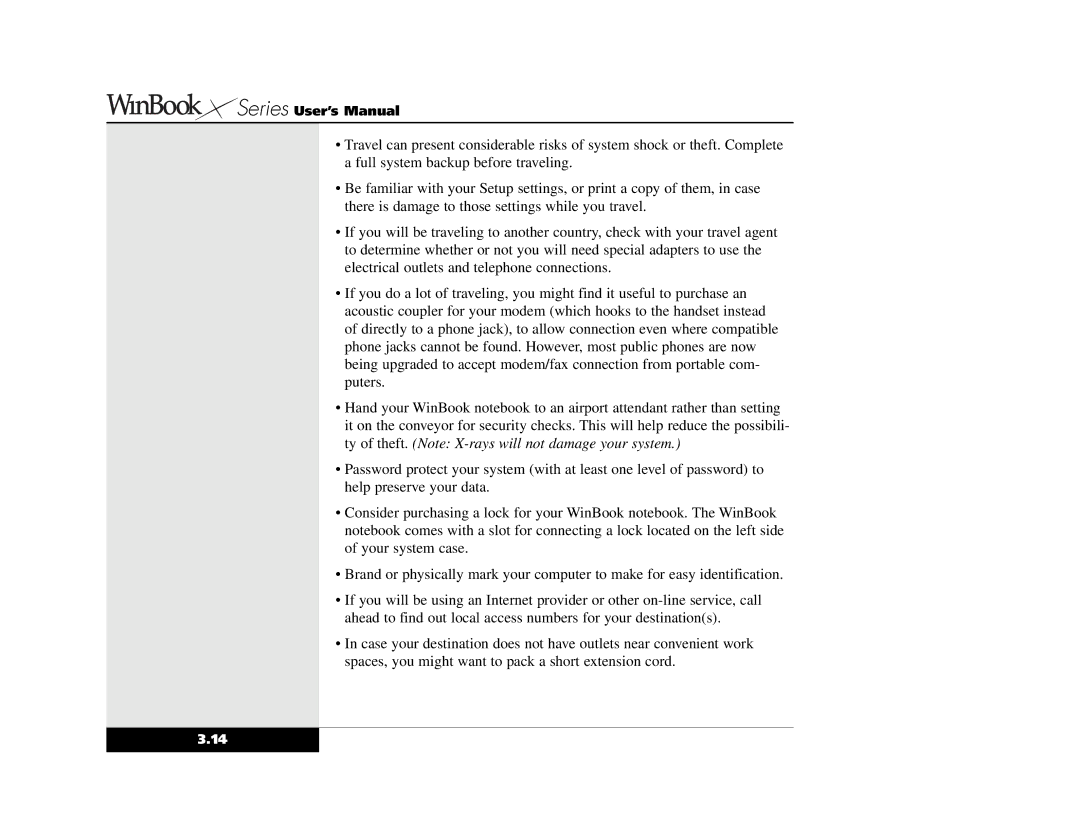 Winbook X2 manual Series User’s Manual 