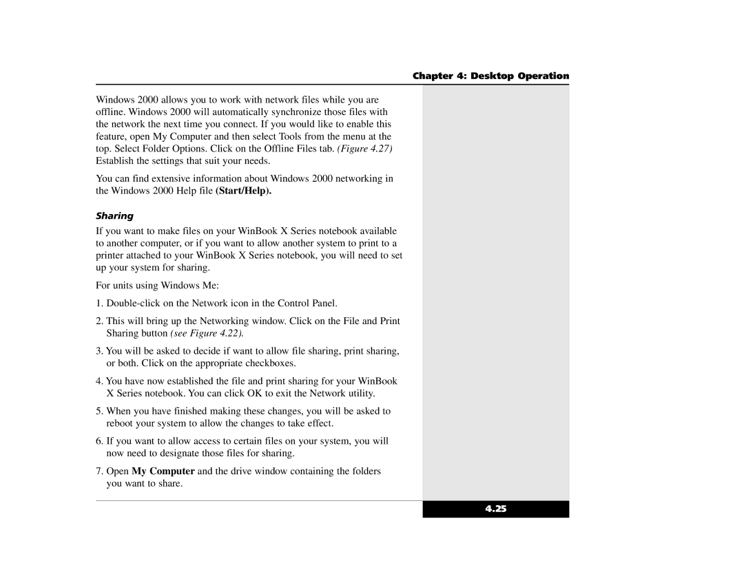 Winbook X2 manual Sharing 