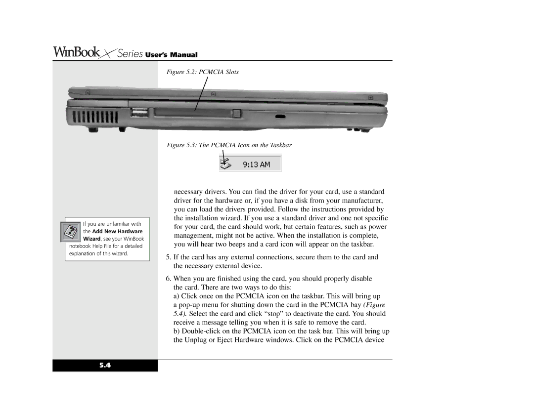 Winbook X2 manual Pcmcia Slots 