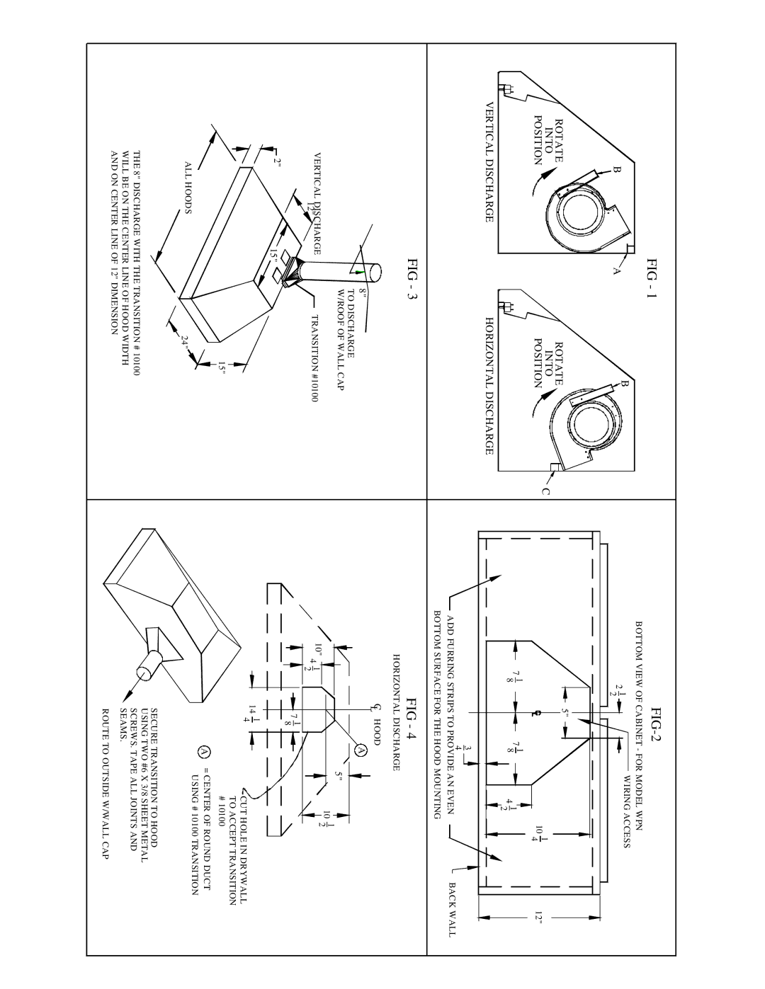 Wind Crest WPN installation instructions FIG-2, Horizontal Discharge 