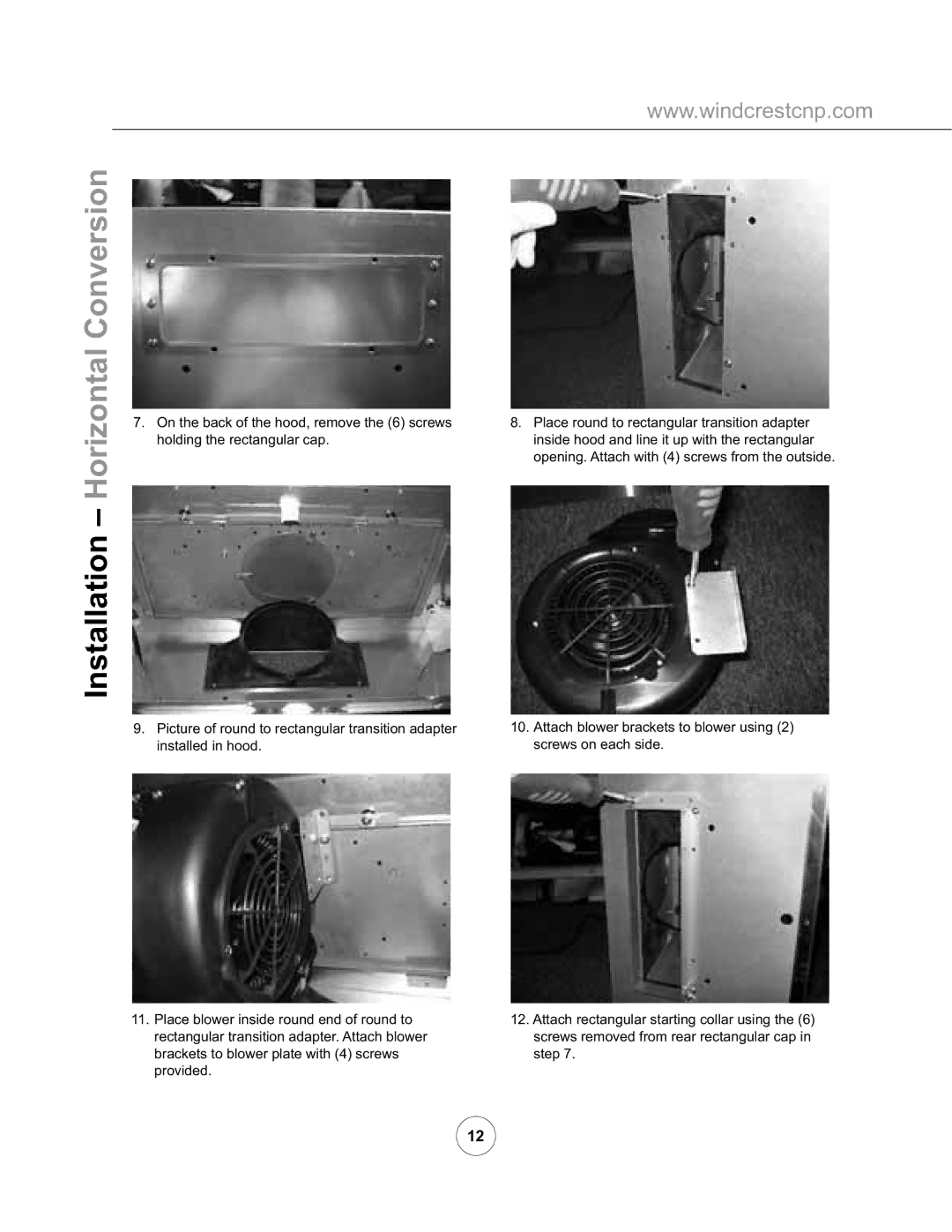 Wind Crest WSB302S, WSB362S, WCB302S, WCB362S manual KroglqjWkhUhfwdqjxoduFds, LqvwdoohgLqKrrg VfuhzvRqHdfkVlgh 