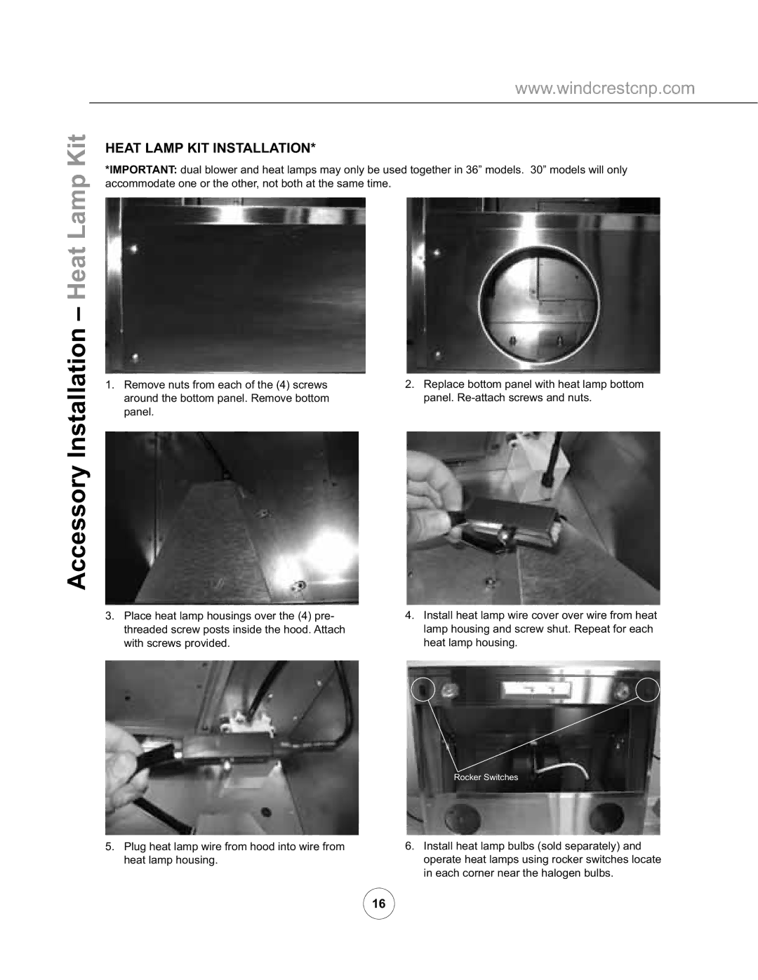 Wind Crest WSB302S, WSB362S, WCB302S, WCB362S manual Sdqho, ZlwkVfuhzvSurylghg KhdwOdpsKrxvlqj 