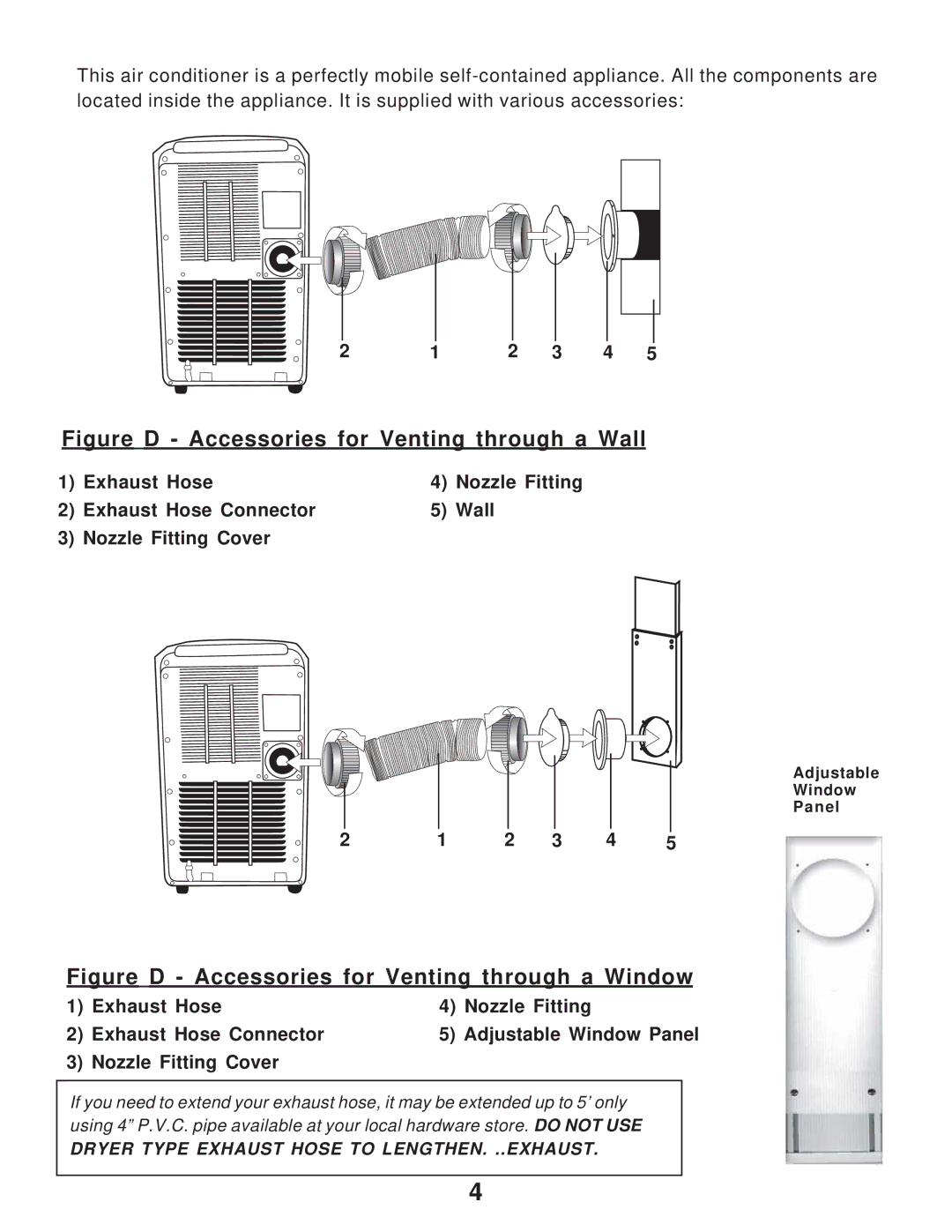 WindChaser Products PACR9S manual Figure D Accessories for Venting through a Wall 