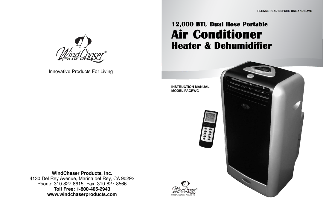 WindChaser Products PACRWC instruction manual Air Conditioner 