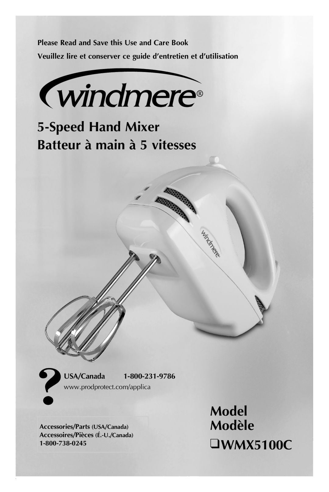 Windmere manual Model Modèle WMX5100C 