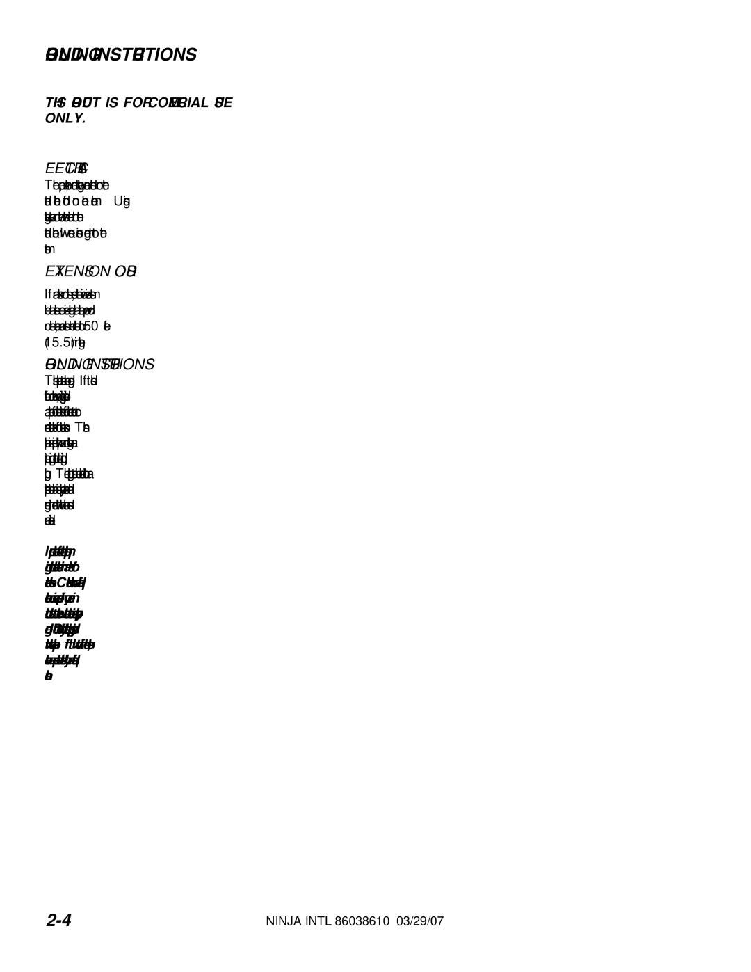 Windsor 10070460, 621-222MO, 10070470, 621-225MO manual Grounding Instructions, Electrical, Extension Cords 