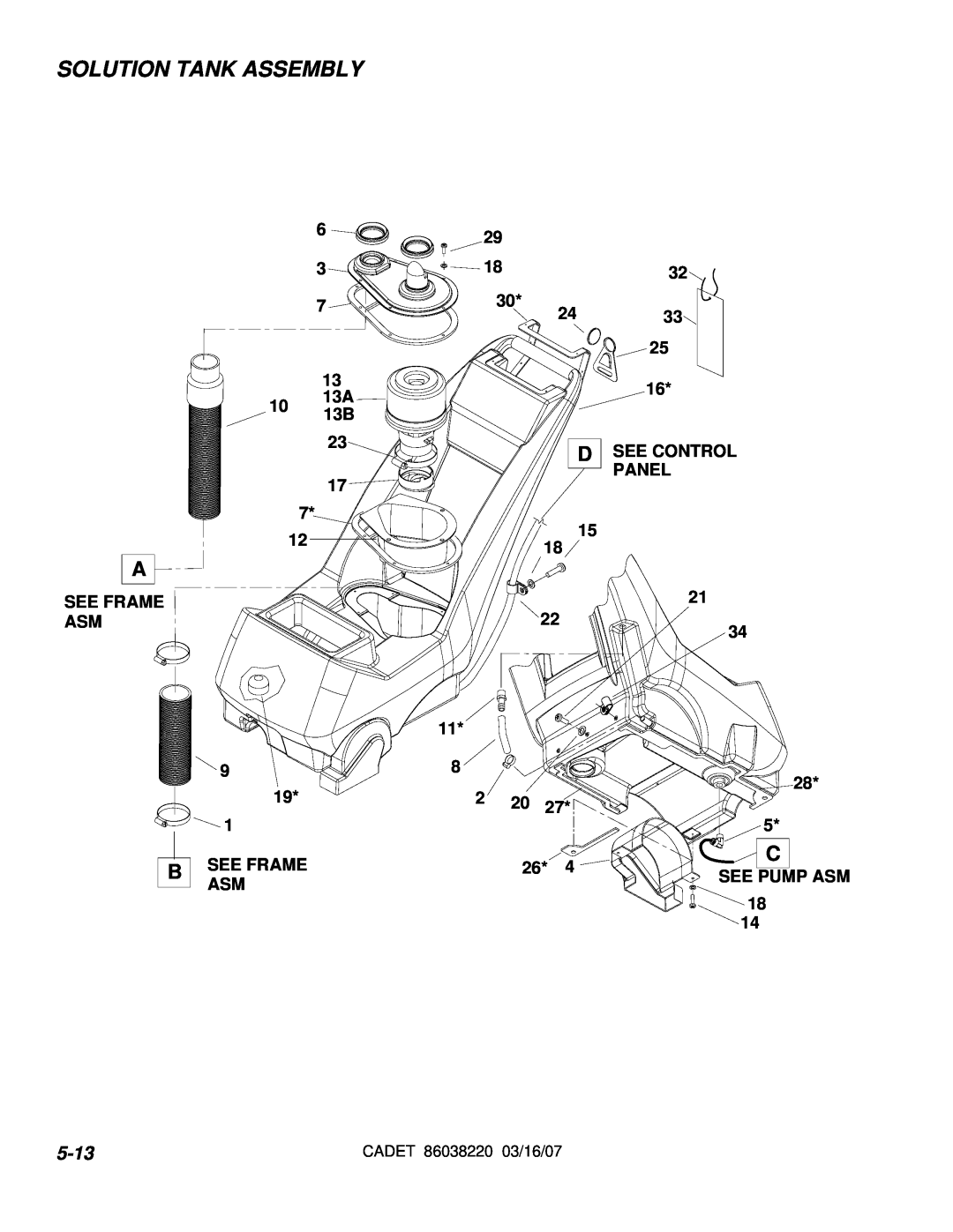 Windsor 10080220, CDT7 manual Solution Tank Assembly, 5-13 