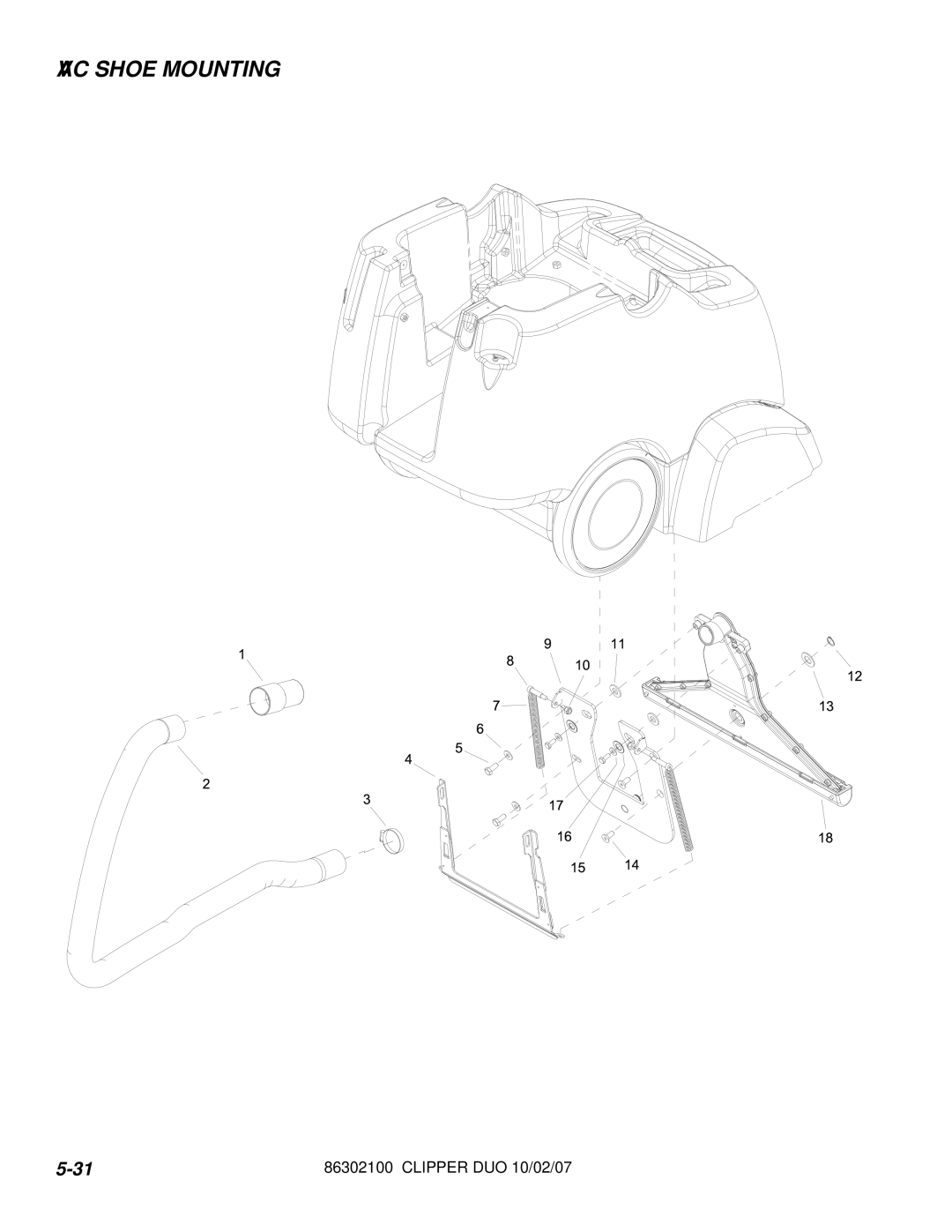 Windsor 10080480 operating instructions VAC Shoe Mounting 