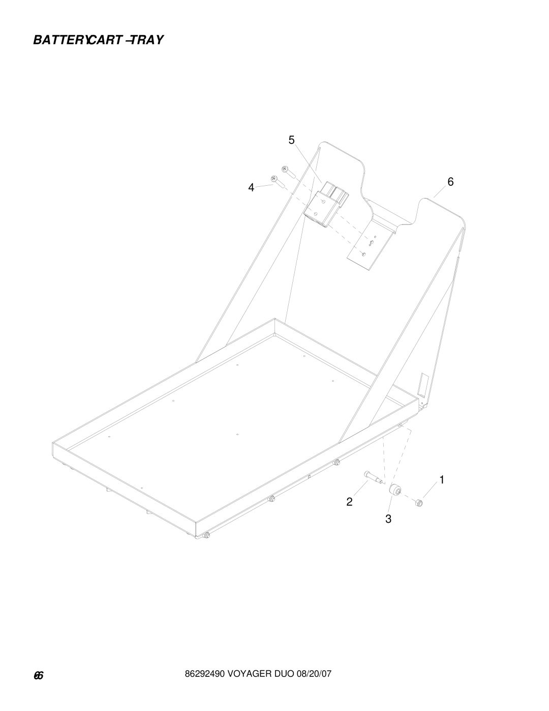 Windsor 10086130, 10086150 manual Battery Cart Tray 