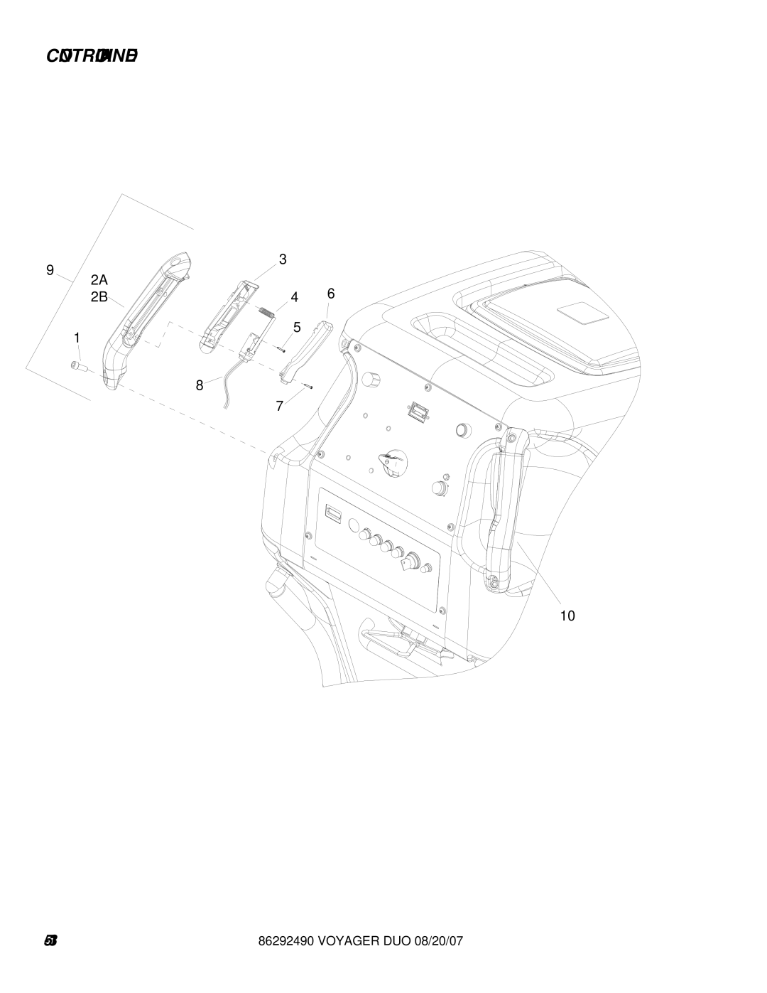 Windsor 10086130, 10086150 manual Control Handle 