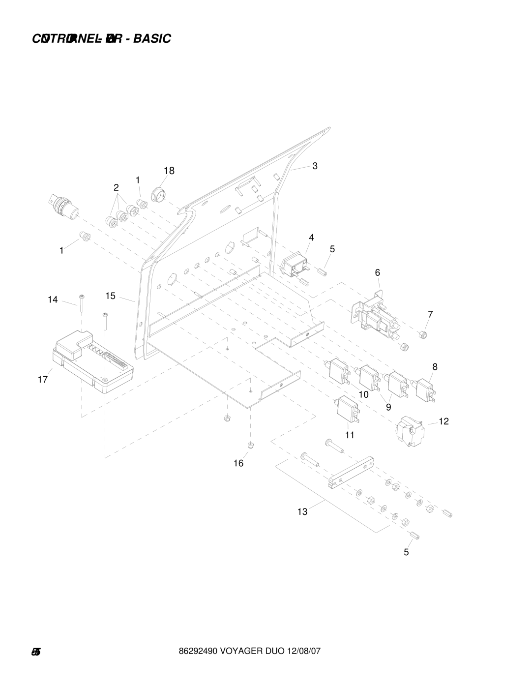 Windsor 10086130, 10086150 manual Control Panel Lower Basic 