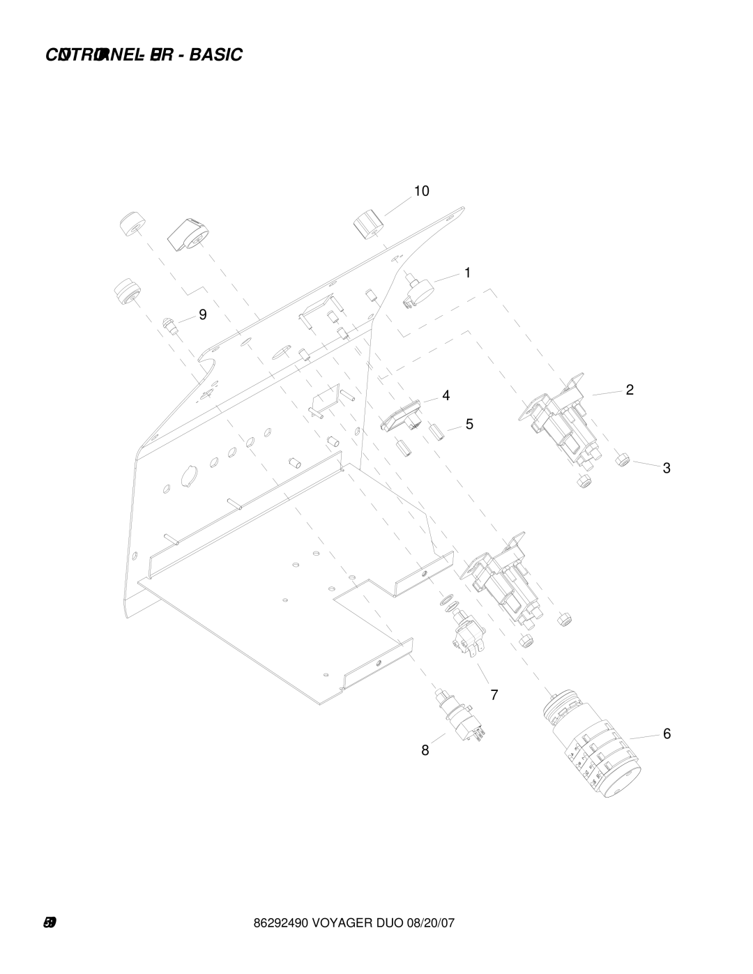 Windsor 10086130, 10086150 manual Control Panel Upper Basic 