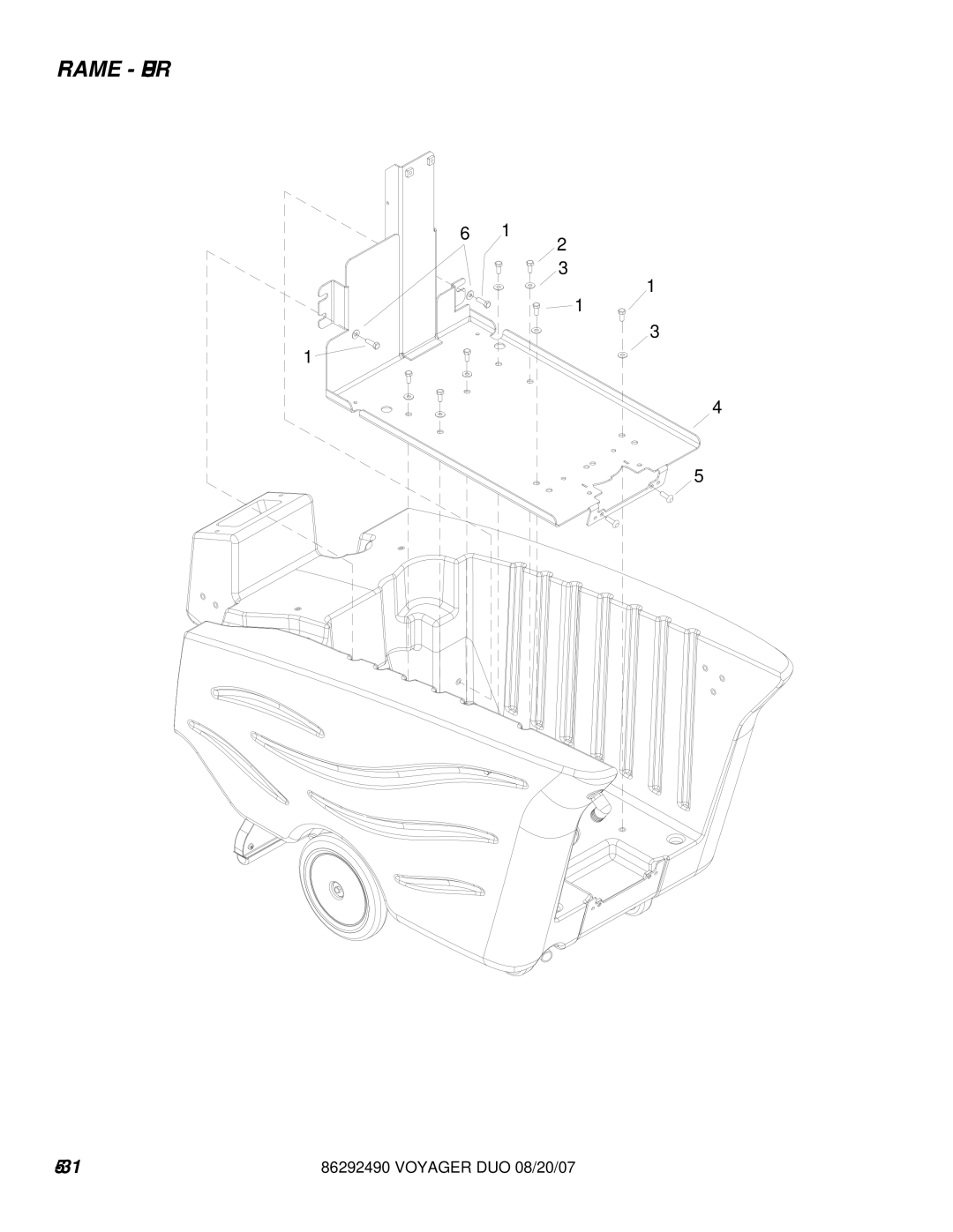 Windsor 10086130, 10086150 manual Frame Upper 