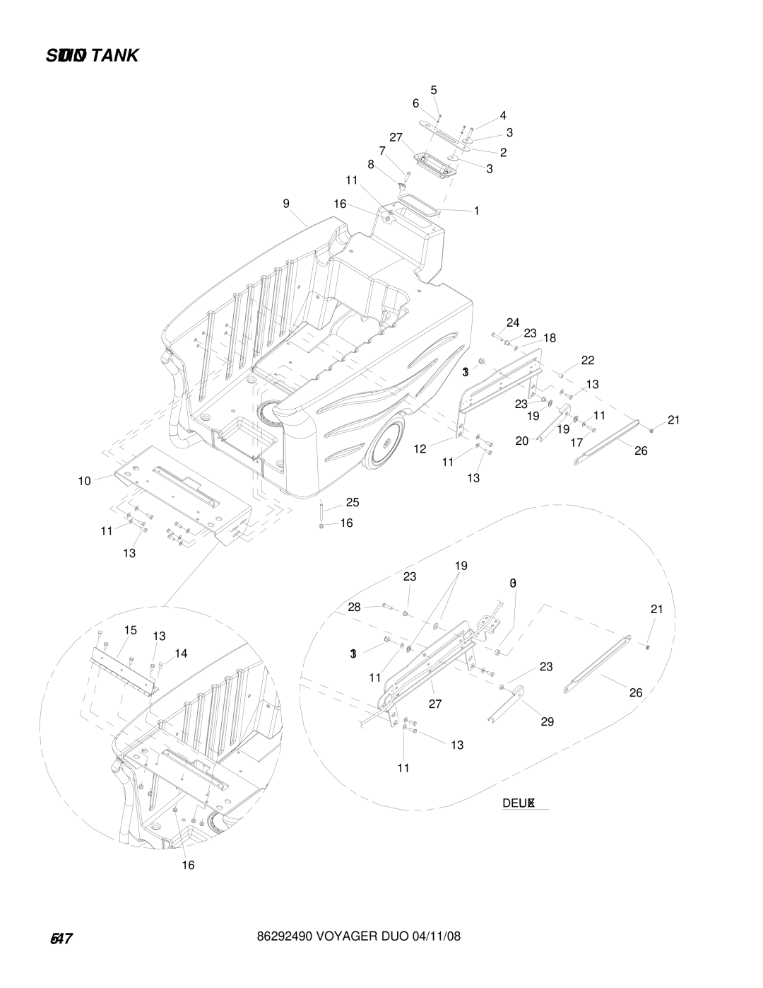 Windsor 10086130, 10086150 manual Solution Tank, Deluxe 