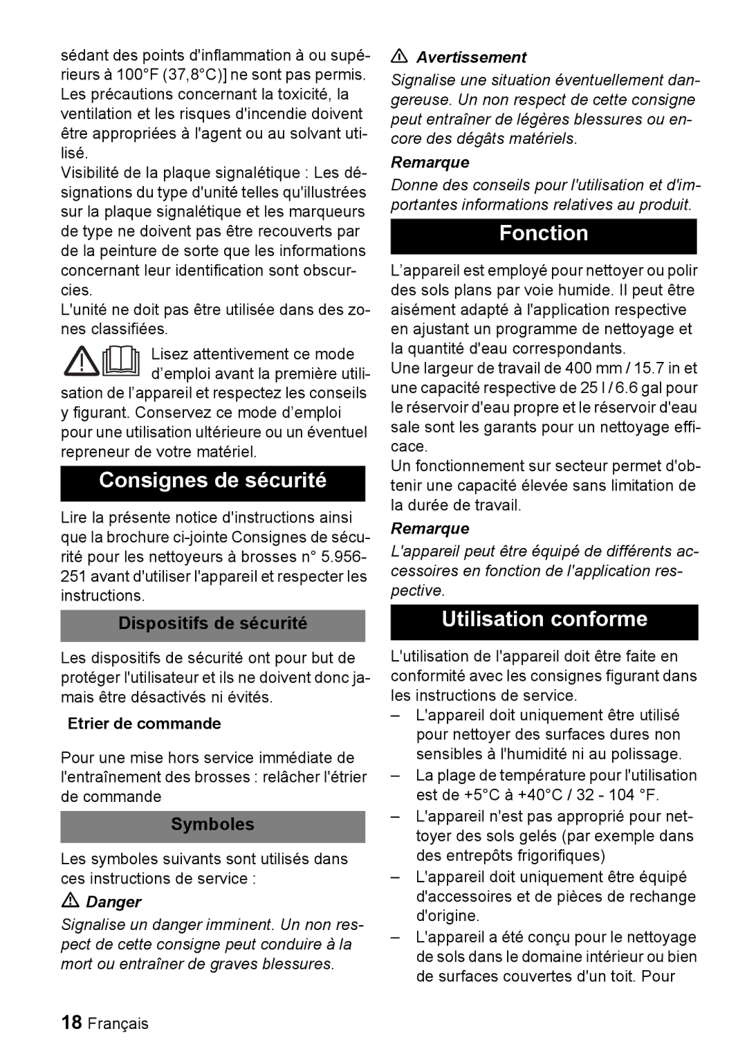 Windsor 16 manual Consignes de sécurité, Fonction, Utilisation conforme, Dispositifs de sécurité, Symboles 