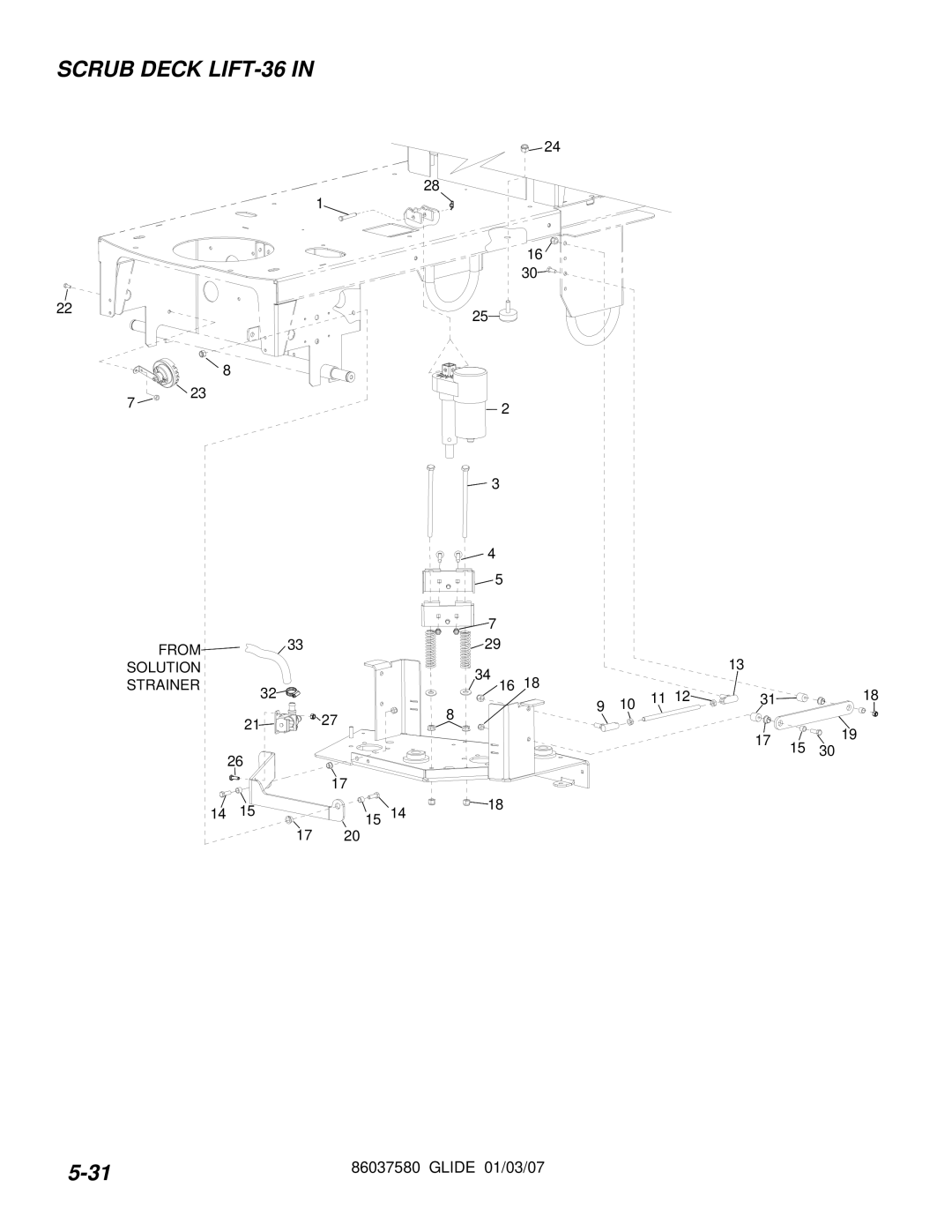 Windsor 86037580 manual Scrub Deck LIFT-36 