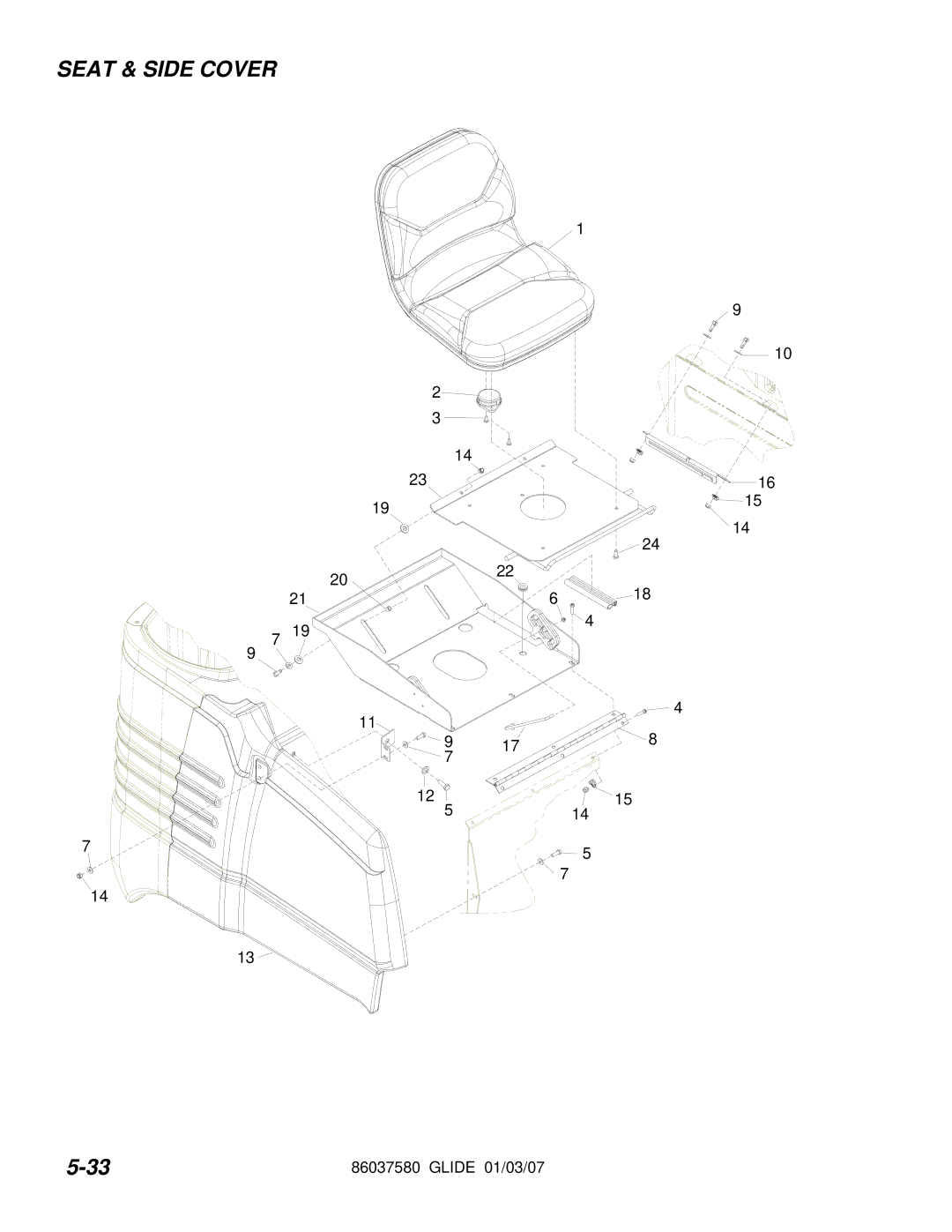 Windsor 86037580 manual Seat & Side Cover 