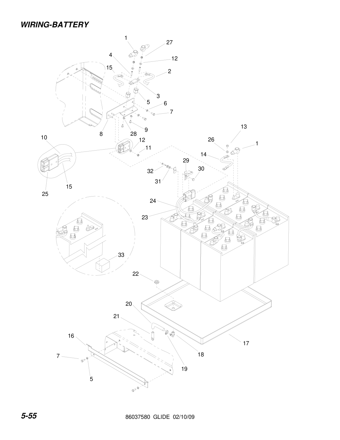 Windsor 86037580 manual Wiring-Battery 