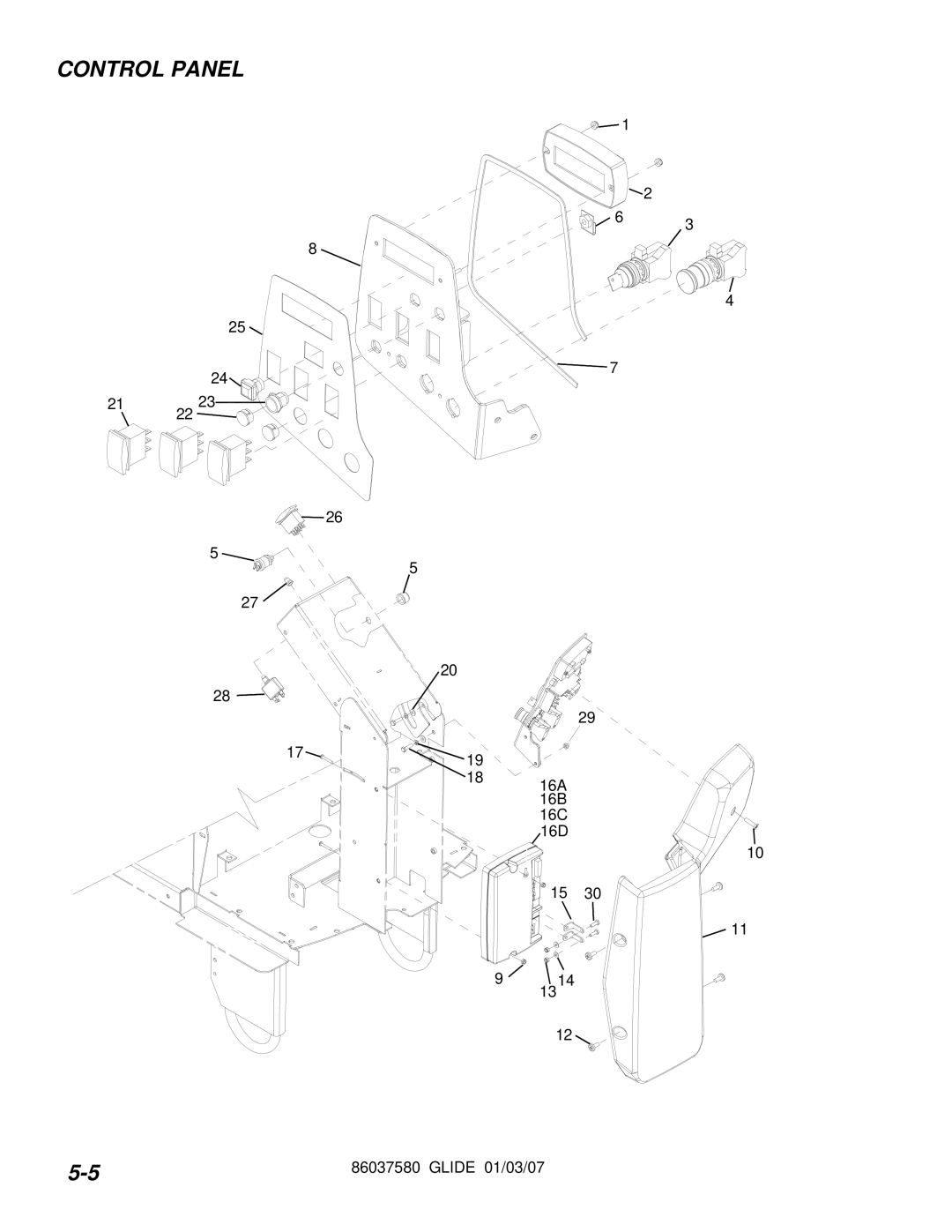 Windsor 86037580 manual Control Panel 