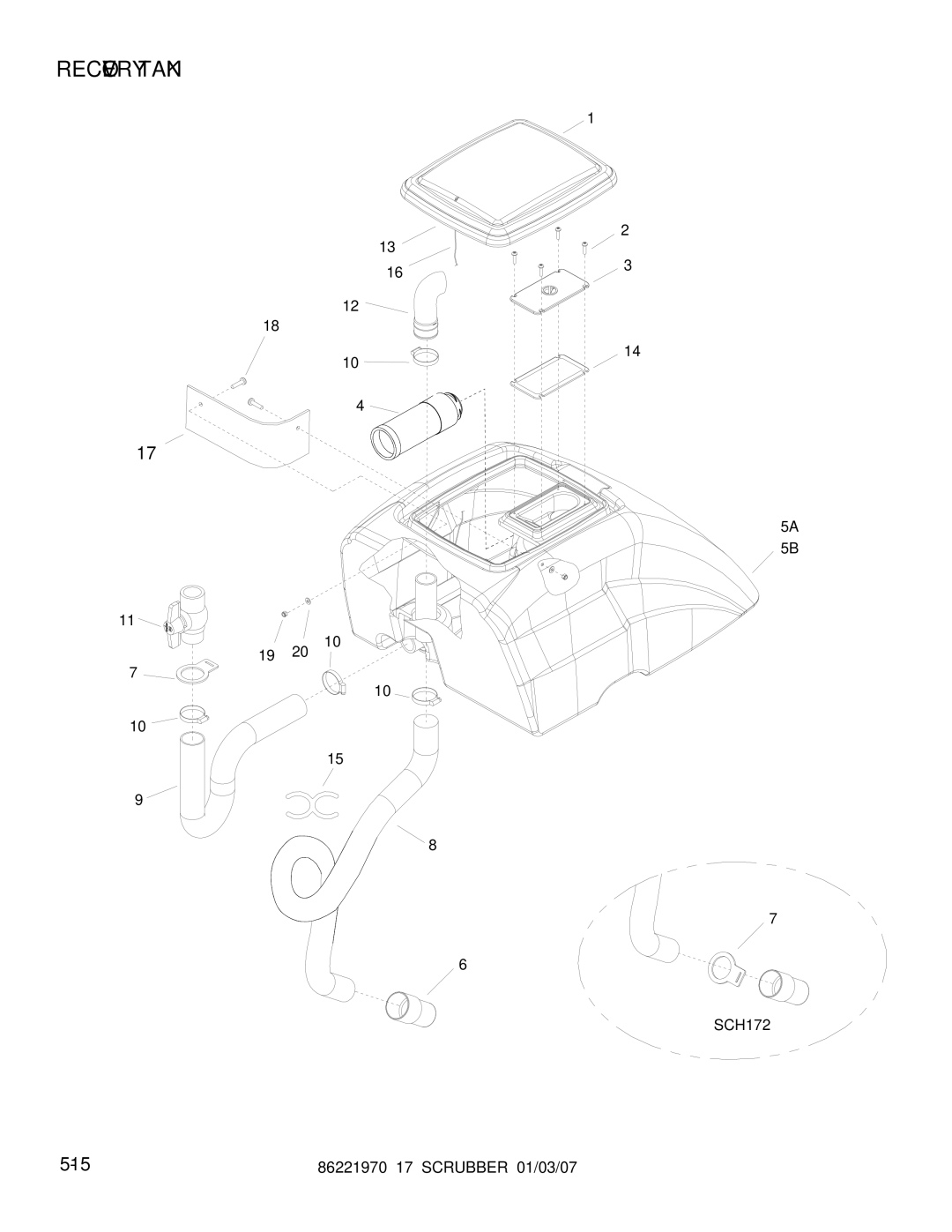 Windsor 86221970 manual Recovery Tank 