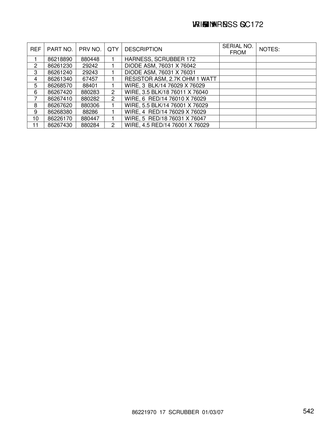 Windsor 86221970 manual WIRING-MAIN Harness QSC172 