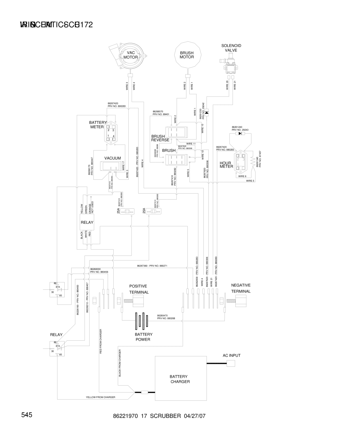 Windsor 86221970 manual WIRING-SCHEMATIC-SCHC172, Brush Reverse 