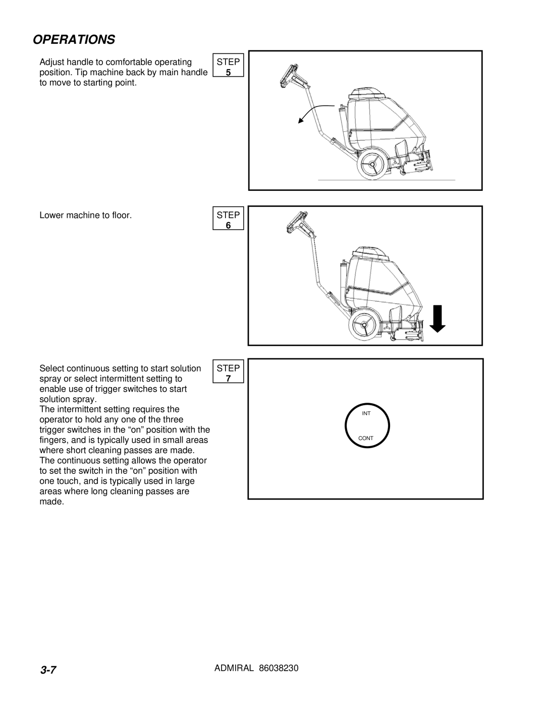 Windsor ADM8 10080170 manual Adjust handle to comfortable operating 