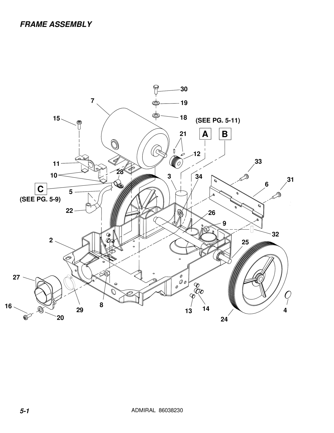 Windsor ADM8 10080170 manual Frame Assembly 